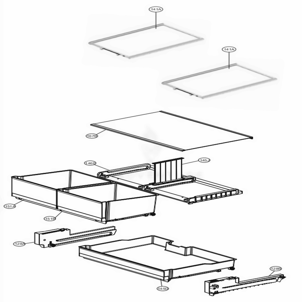 Refrigerator Parts Diagram and Parts List for LRDCS2603D ASBCNA0 LG Refrigerator