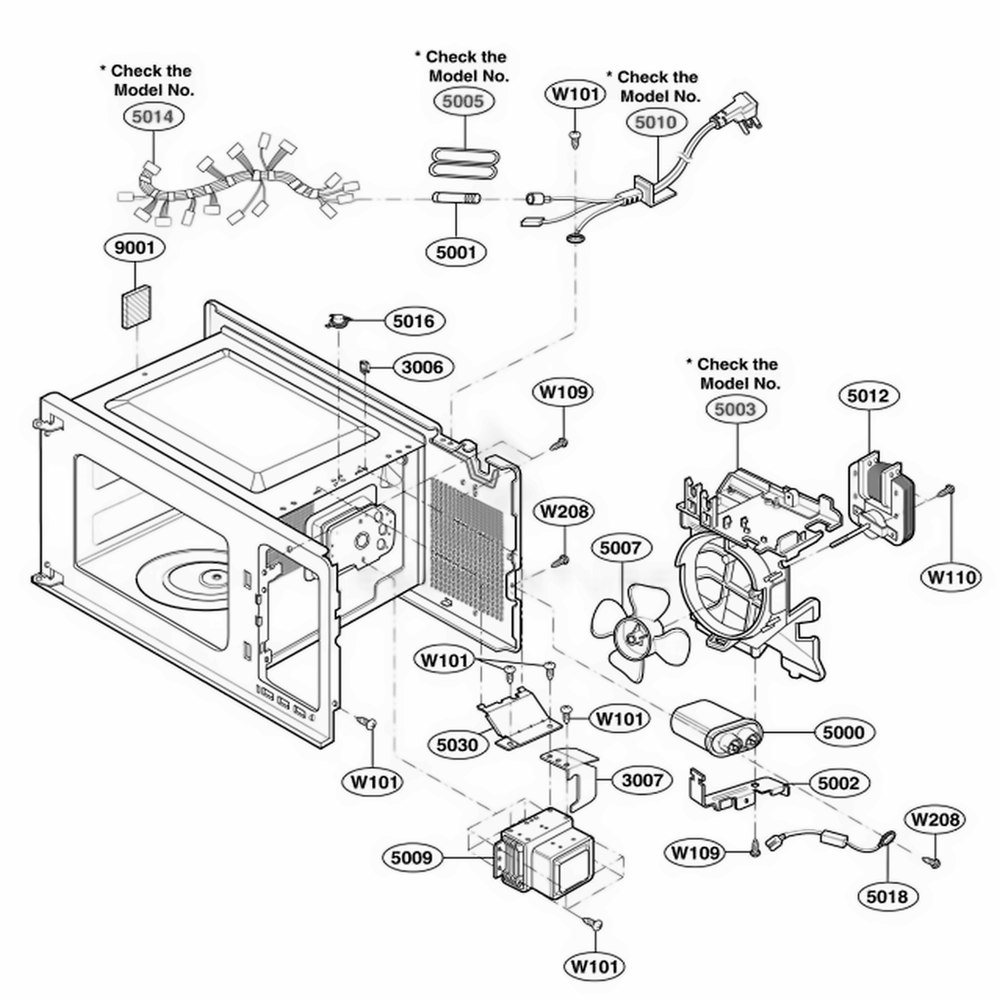 Interior Parts 1 Diagram and Parts List for 62464 CB6ESEA LG Wall Oven