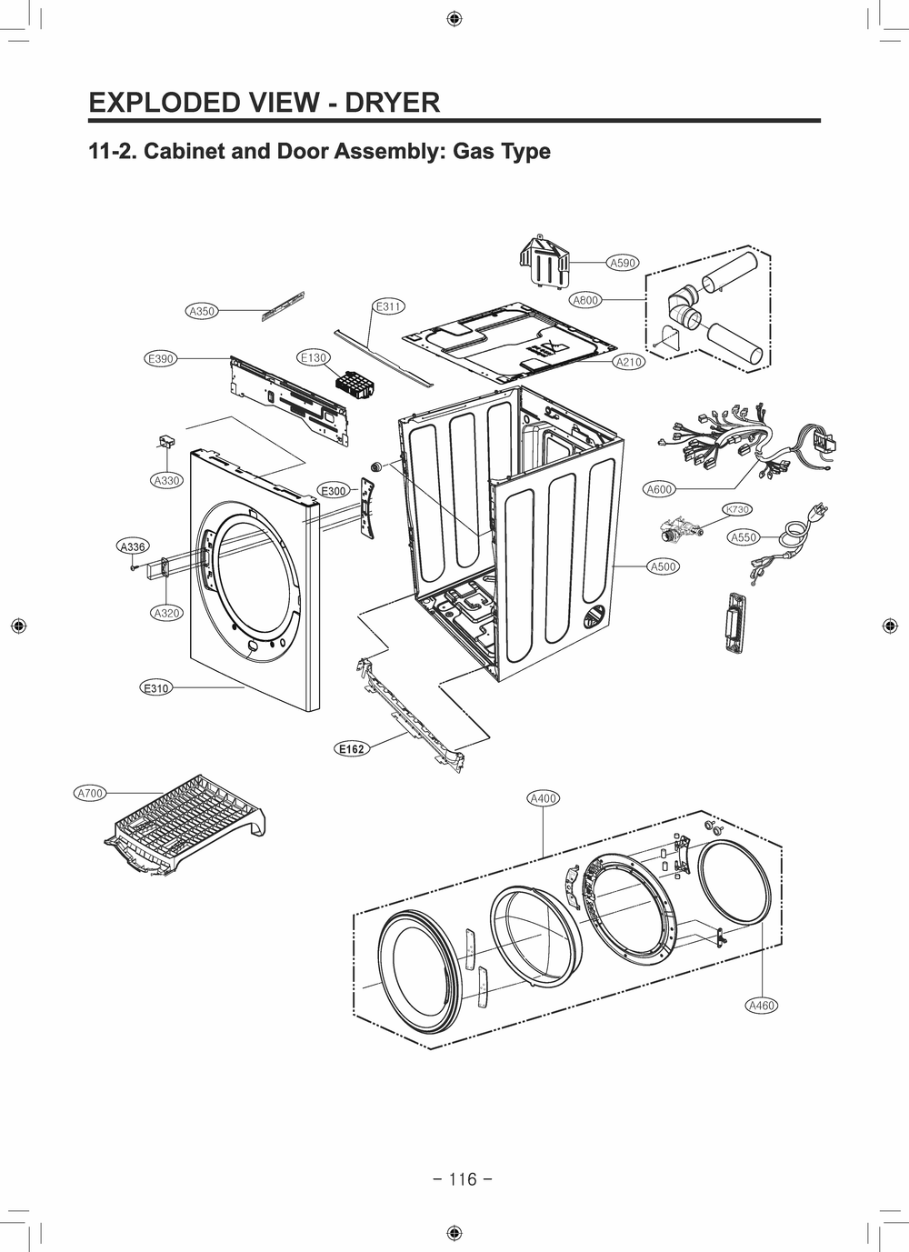 Diagram 2 Diagram and Parts List for W3S1CVKKGNS AGGEEUS LG Washer