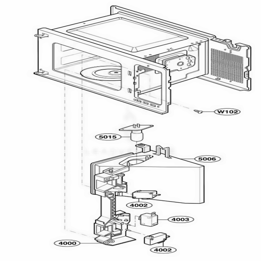 Latch Board Parts 1 Diagram and Parts List for 62462 CW1ESEA LG Wall Oven