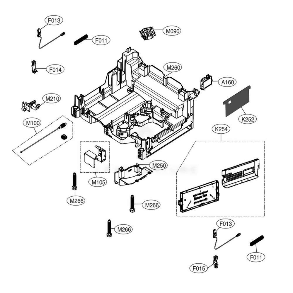 Base Assembly Diagram and Parts List for LUDP8997SN ASTEEUS LG Dishwasher