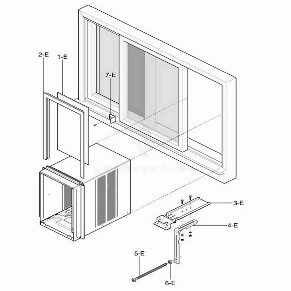 Installation Kit Assembly Diagram and Parts List for 75063 AWYASRU LG Air Conditioner