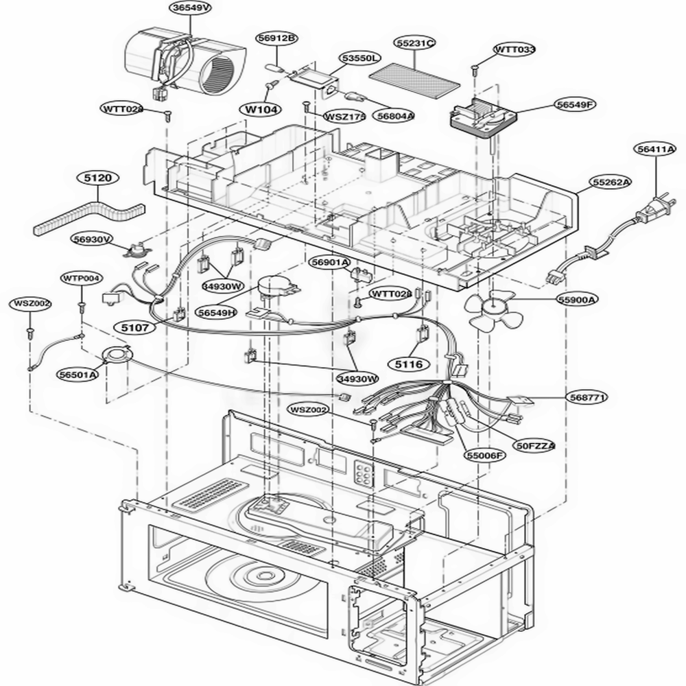 Interior Parts 2 Diagram and Parts List for YMH7135XEB BKEWPC LG Range