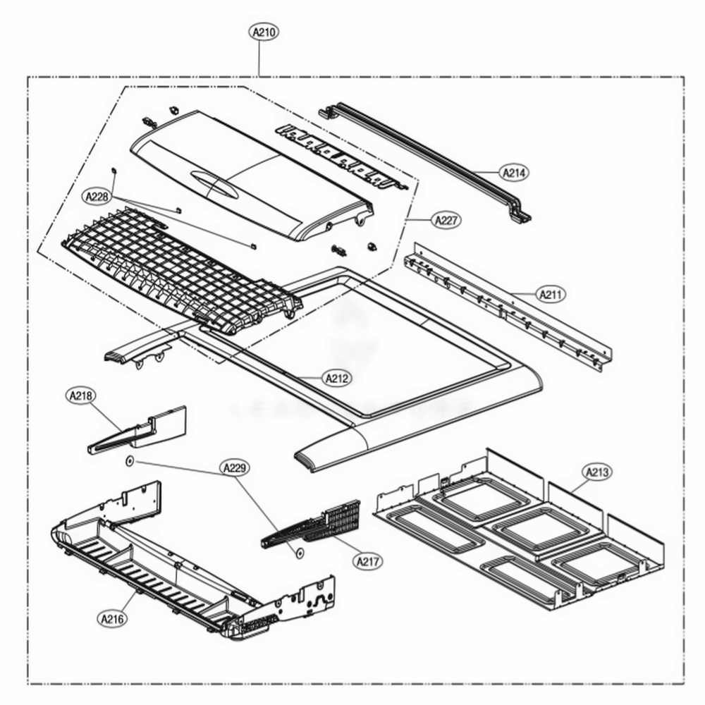 Plate Assembly Diagram and Parts List for DLEX5000W ABWEEUS LG Dryer