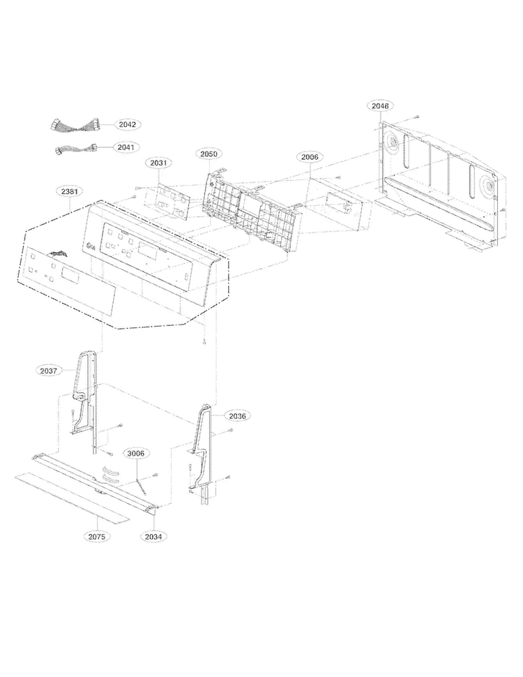 Controller Parts Diagram and Parts List for LRE3021ST  LG Range