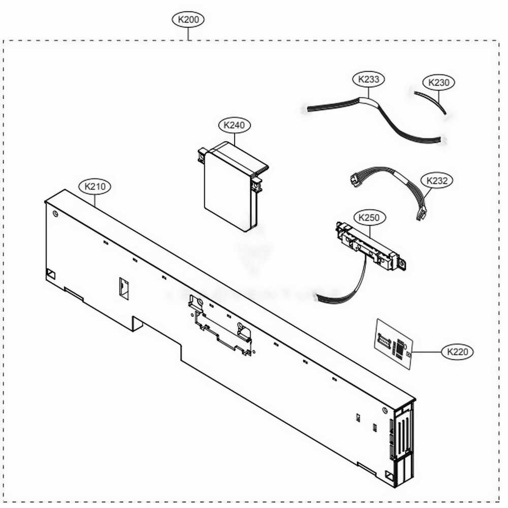 Panel Assembly Diagram and Parts List for LDP6797ST ASTEEUS LG Dishwasher