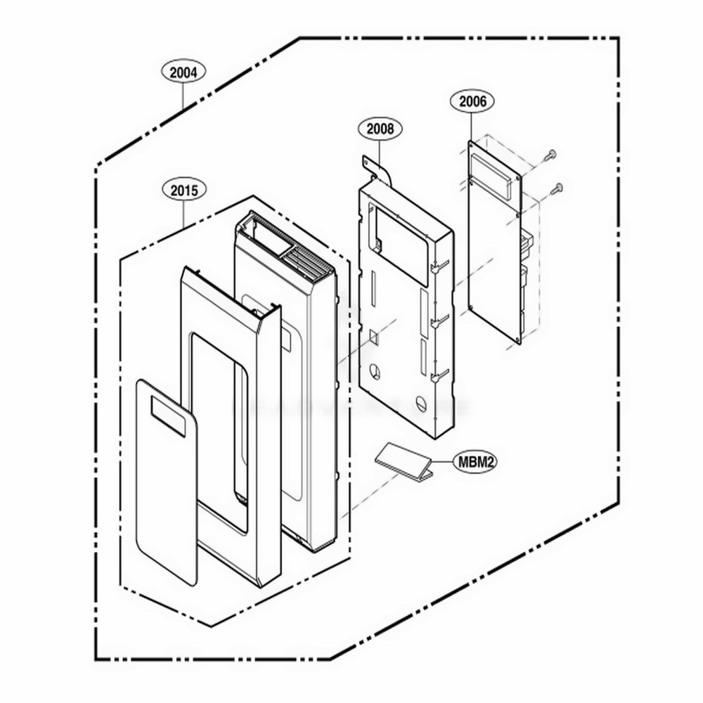 Control Panel Parts Diagram and Parts List for LMV2015ST CSBELGA LG Microwave