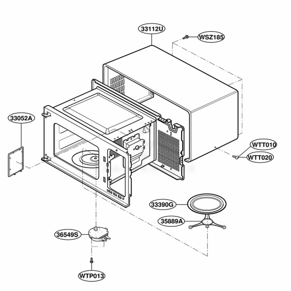 Oven Cavity Parts Diagram and Parts List for NNS431BL KBKEMAT LG Range
