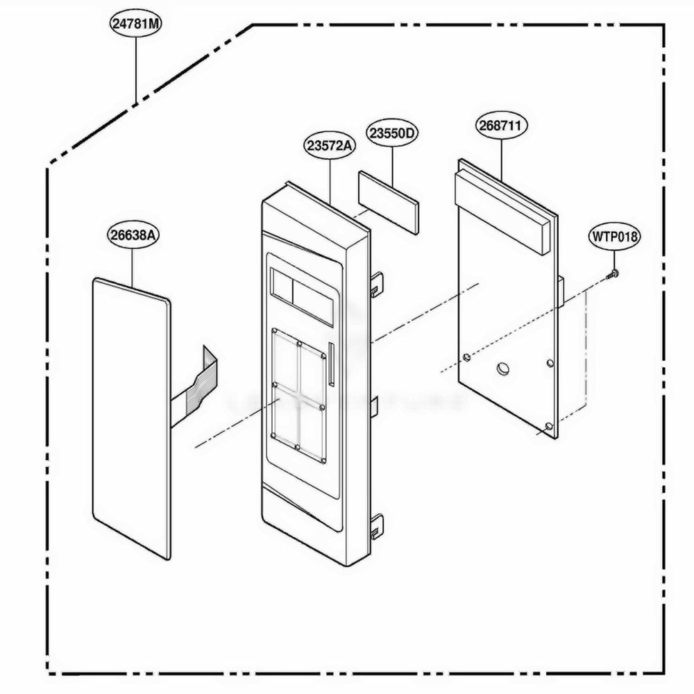 Controller Parts Diagram and Parts List for 61289 ABKESEA LG Range