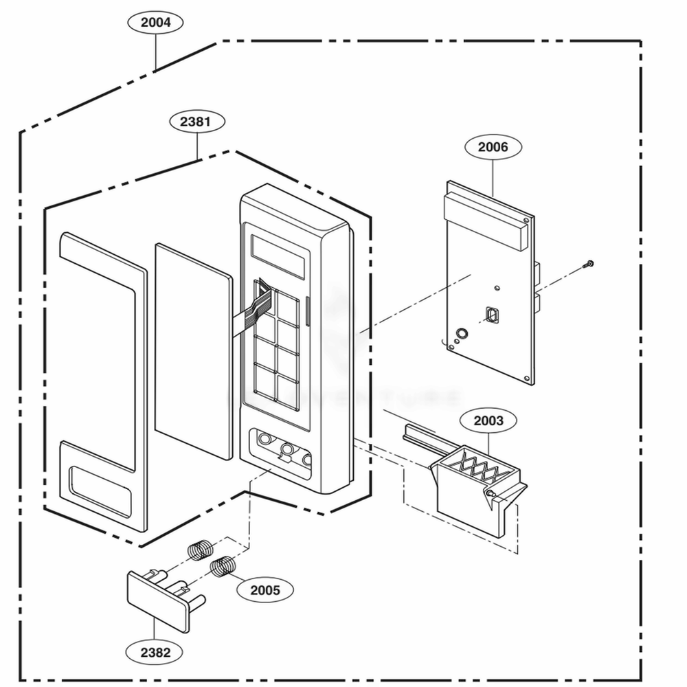 Controller Parts Diagram and Parts List for LCRT2010ST CSBETAR LG Microwave