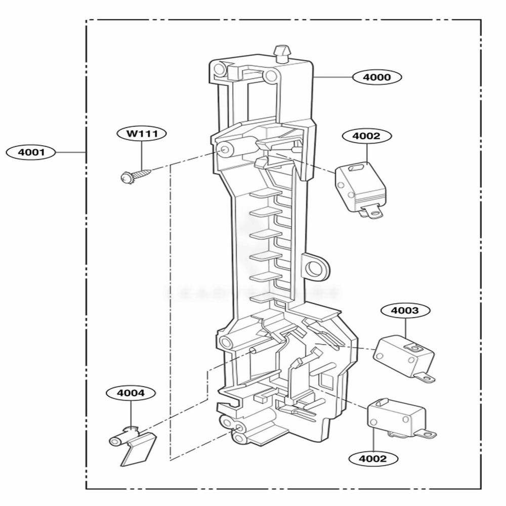 Latch Board Parts Diagram and Parts List for AMV4204AAB AB1EAMA LG Range