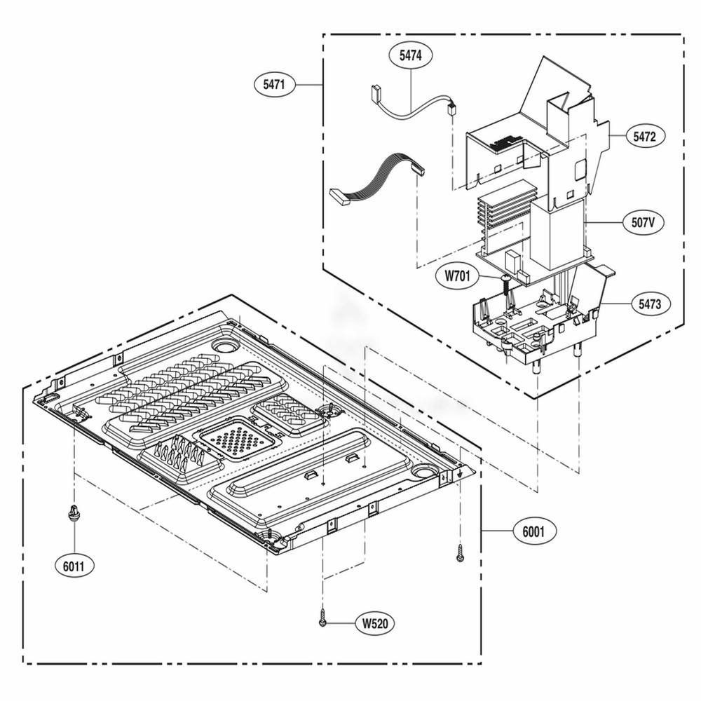 Base Plate Parts Diagram and Parts List for LMC1375SW CW1ELNA LG Wall Oven