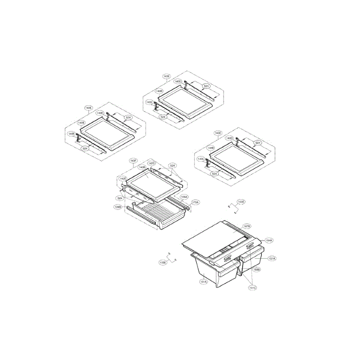 Refrigerator Diagram and Parts List for LBC22520SB 00 LG Refrigerator