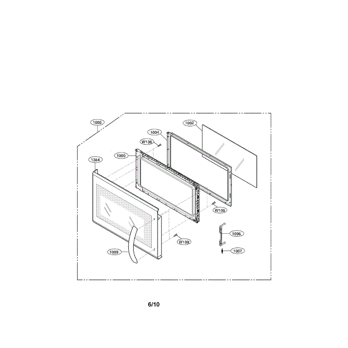 Door Diagram and Parts List for LMV2015SB 00 LG Microwave Oven Combo