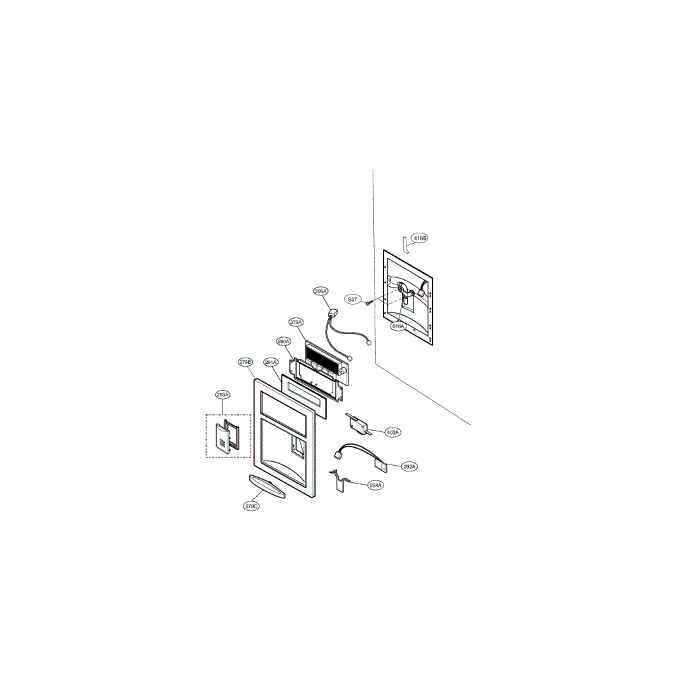 Dispenser Diagram and Parts List for LFD22860TT 00 LG Refrigerator