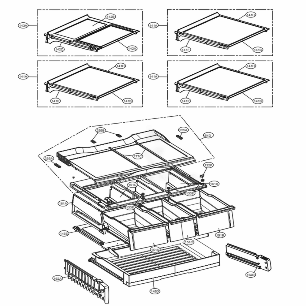 Refrigerator Parts Diagram and Parts List for LFXS30726S ASTCNA0 LG Refrigerator