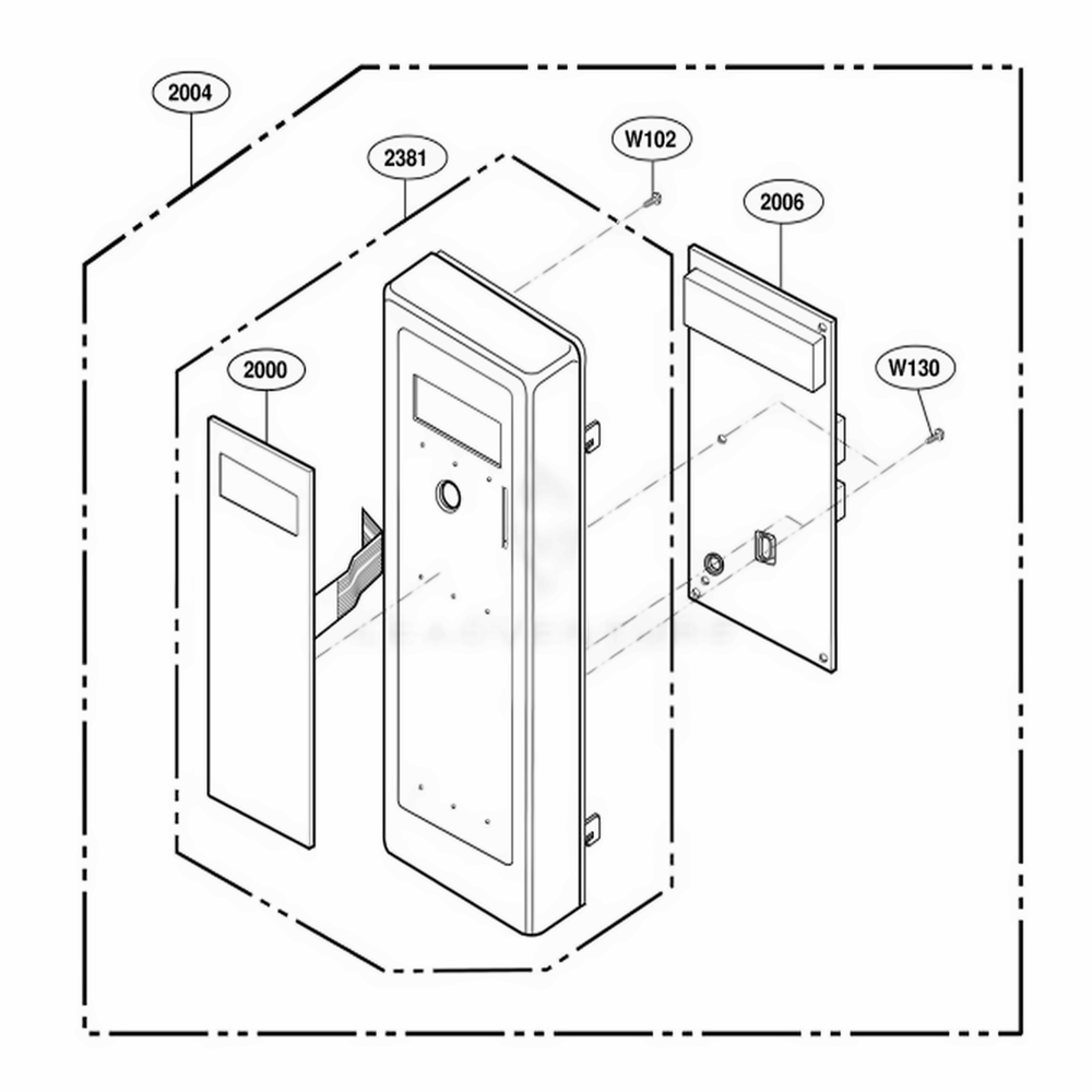 Control Panel Parts Diagram and Parts List for RFS12SW2A ASTESUB LG Range