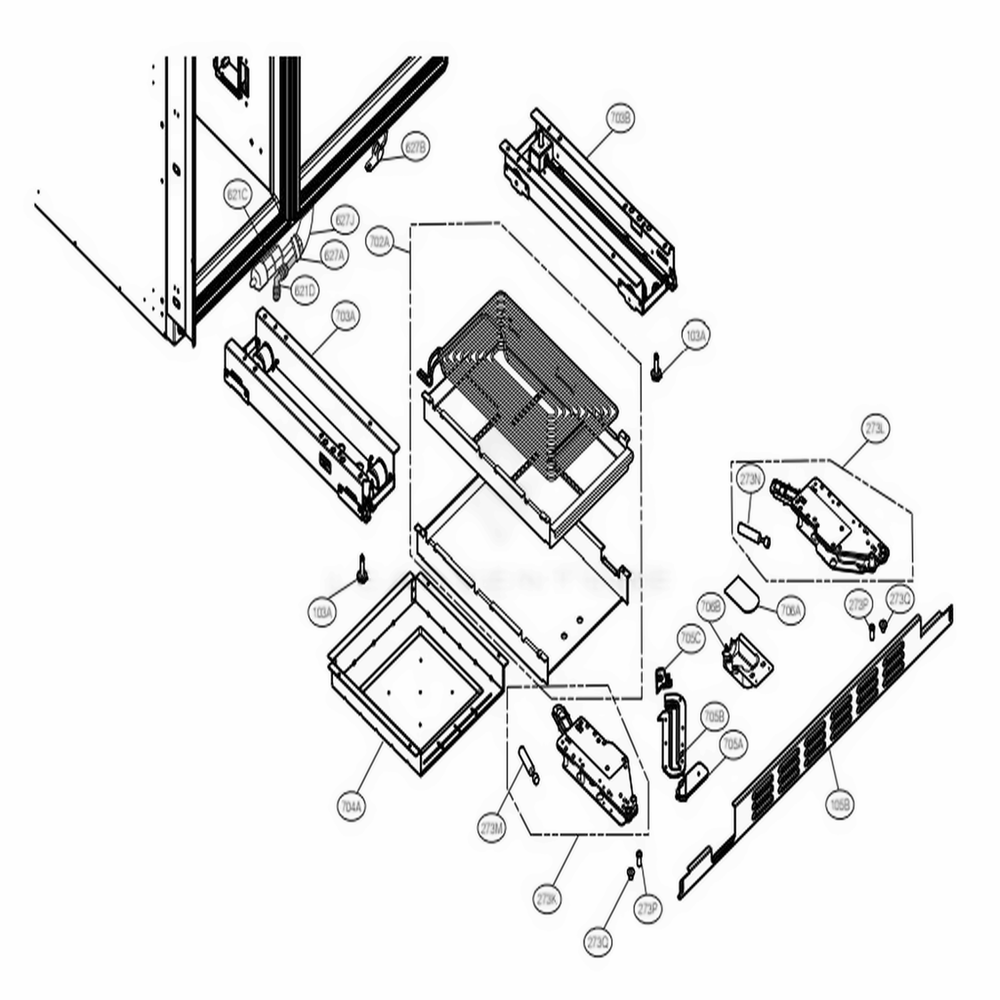 Lower Part Diagram and Parts List for DYF42BSIWS ASTCNA0 LG Refrigerator