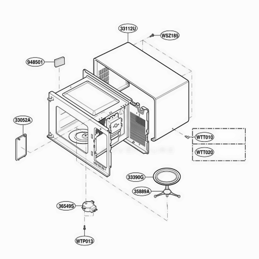 Oven Cavity Parts Diagram and Parts List for MT4110SKB CBKEWRP LG Wall Oven
