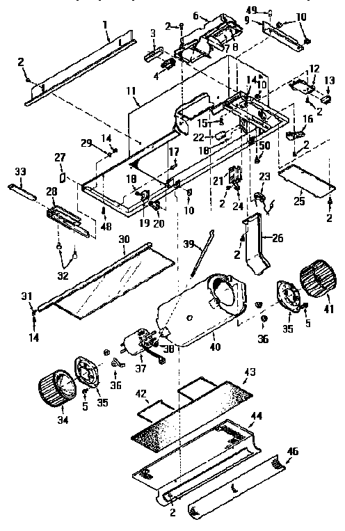 Rangehood Diagram and Parts List for 2335998091  Kenmore Range Hood