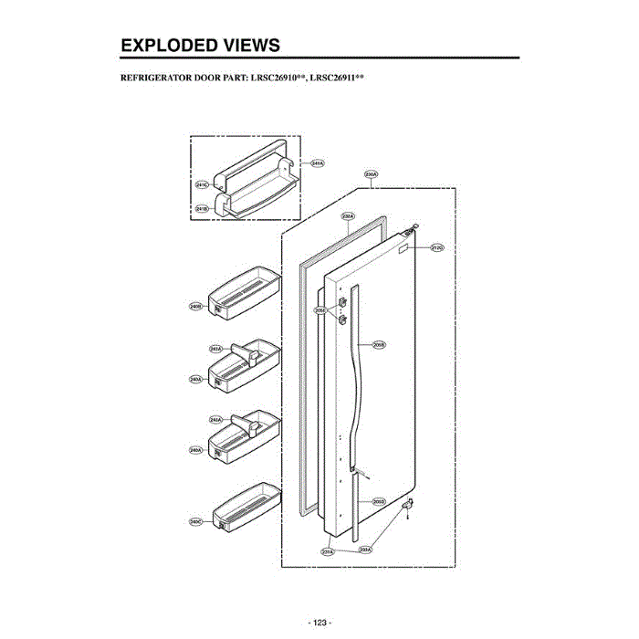 Section 3 Diagram and Parts List for LRSC26910SW ASWCLGA LG Refrigerator