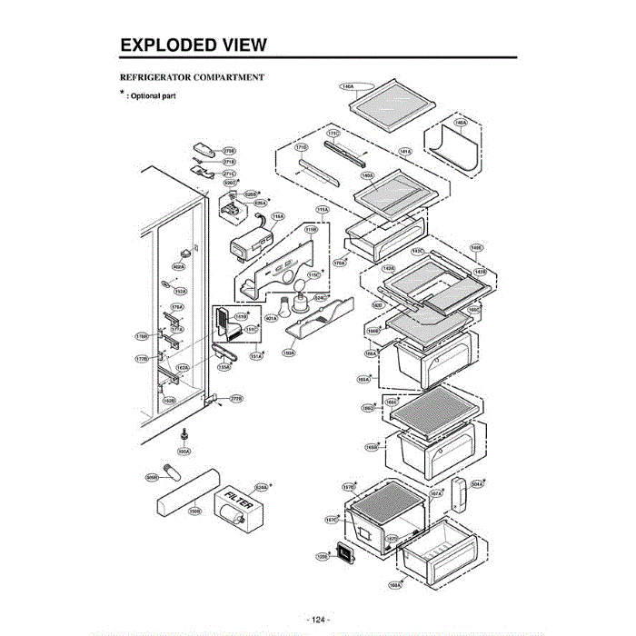Section 1 Diagram and Parts List for LRSC21934SW ASWCLGA LG Refrigerator