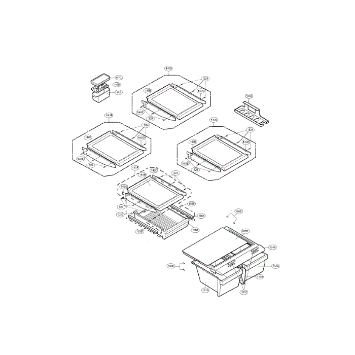 Refrigerator Diagram and Parts List for LFC22740TT  LG Refrigerator