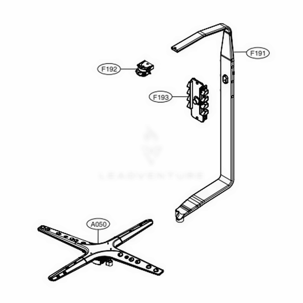 Water Guide Assembly Diagram and Parts List for 13383 ASTESEU LG Dishwasher
