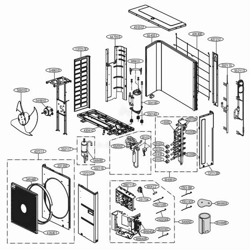 Main Diagram and Parts List for LMU30CHV AWGBEUS LG Air Conditioner