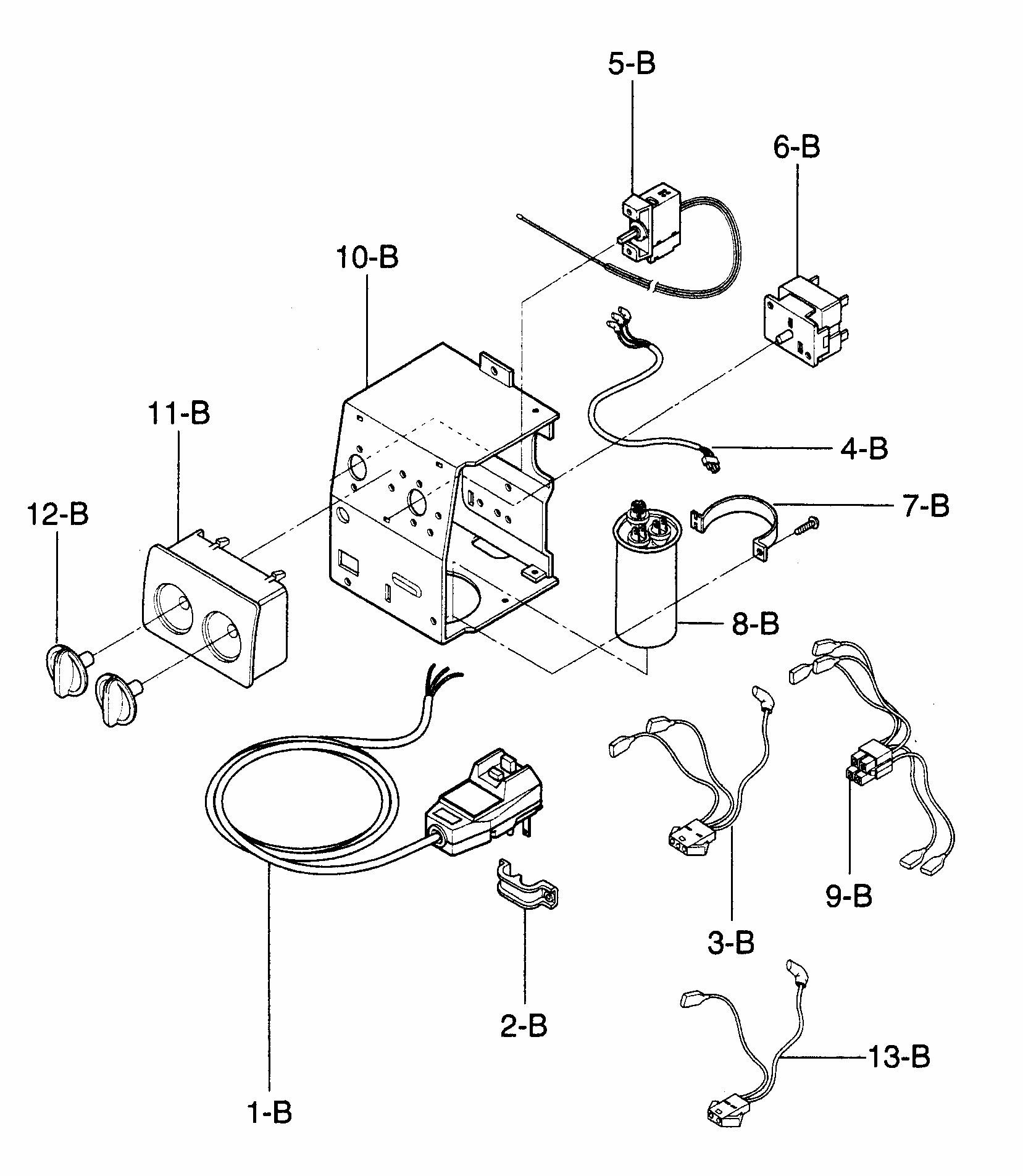 Control Box Assy Diagram and Parts List for 58075119500  Kenmore Air Conditioner