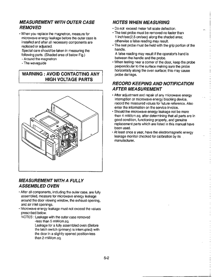 Service Information Page 2 Diagram and Parts List for MA-972MW  LG Microwave