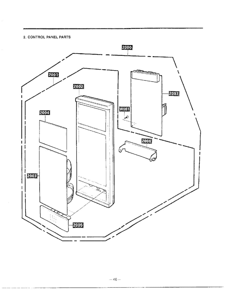 Complete Microwave Assembly Page 2 Diagram and Parts List for MH-1355M  LG Microwave
