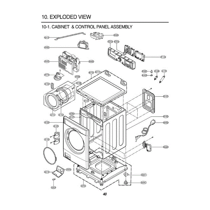 Section 1 Diagram and Parts List for WM0001HTMA ASTEEUS LG Washer