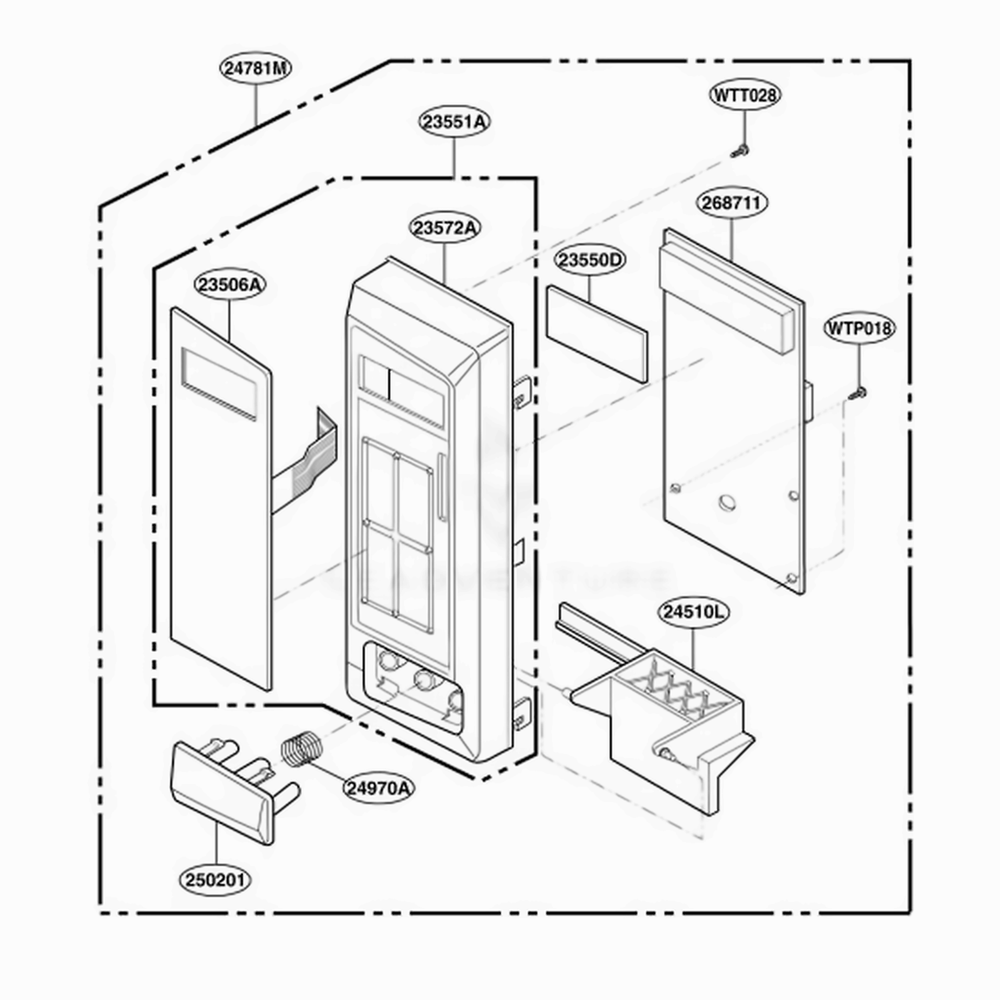 Control Parts Diagram and Parts List for JE1440BF002 CBKEGEU LG Range