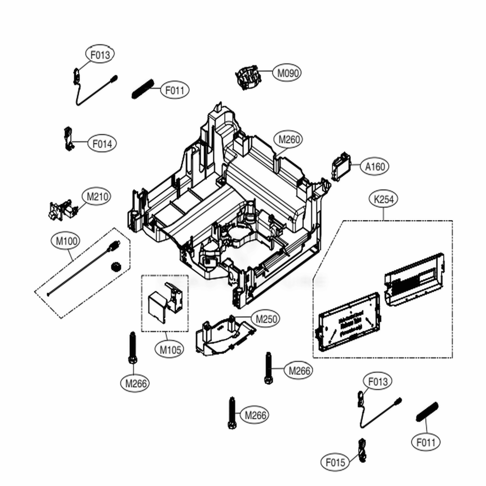 Base Assembly Diagram and Parts List for LDPN6761T ASTEEUS LG Dishwasher
