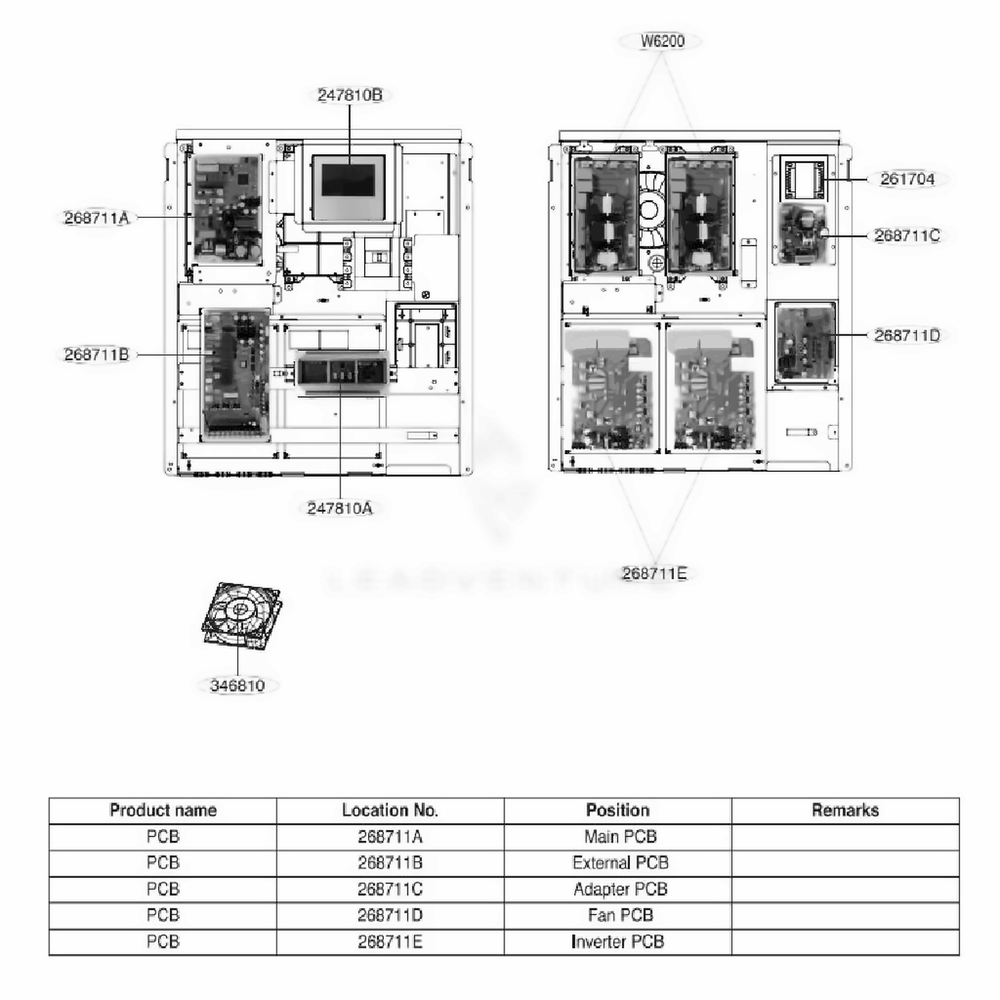 Main 4 Diagram and Parts List for ACAH020HDTB AAAAAAU LG Air Conditioner
