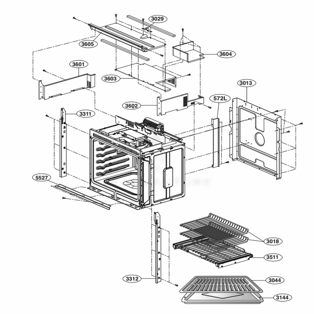 Assembly Diagram and Parts List for LSWS309BD ABDLSTD LG Range