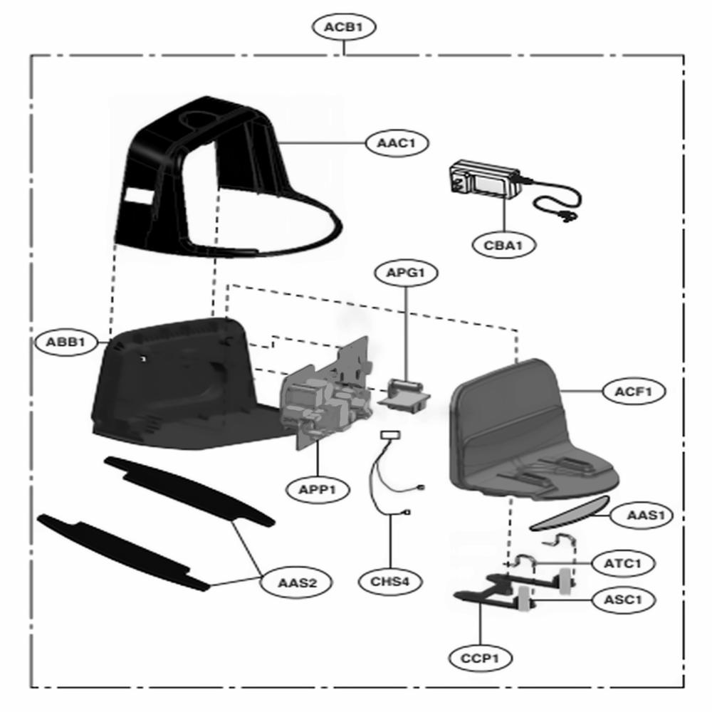 Charger Assembly Diagram and Parts List for CR5765GD AMGELGA LG Canister Vacuum
