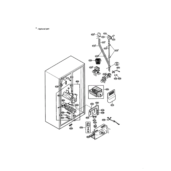 Ice And Water Diagram and Parts List for LRSPC2331T  LG Refrigerator