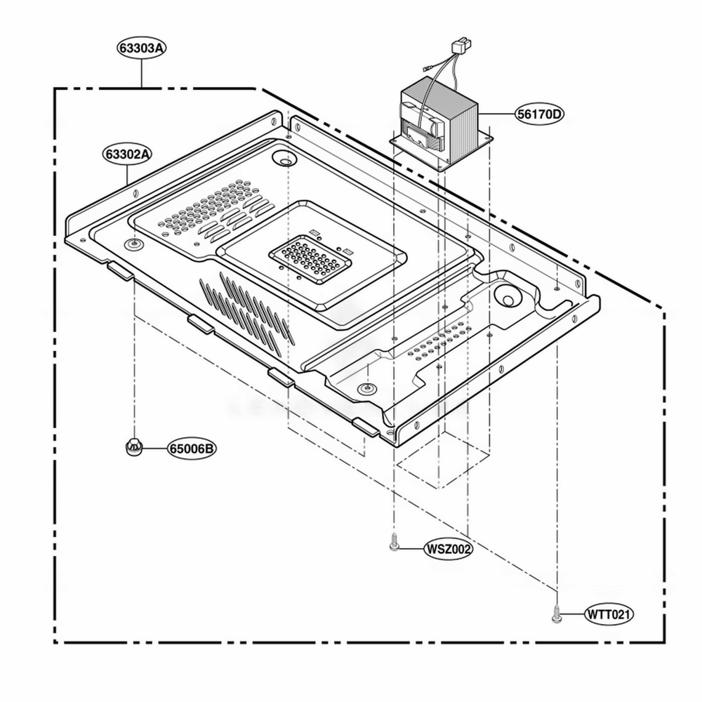 Base Plate Parts Diagram and Parts List for YKCMS1555RWH CWHEKAC LG Range