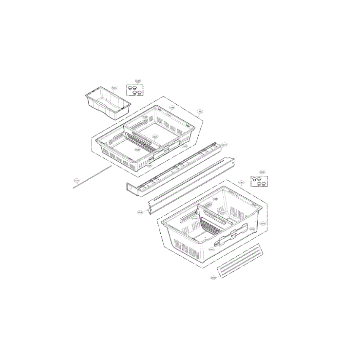 Freezer Compartment Diagram and Parts List for LMX30995ST 00 LG Refrigerator