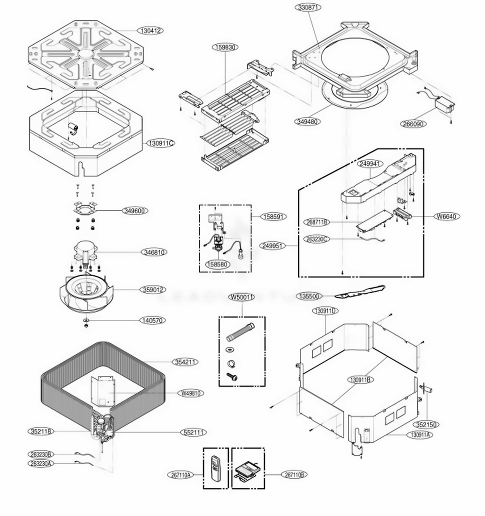 Indoor Unit Diagram and Parts List for BDMC36CA1 ANWAHCI LG Air Conditioner