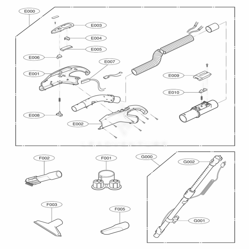 Accessory Diagram and Parts List for 21325 ANBESRC LG Canister Vacuum