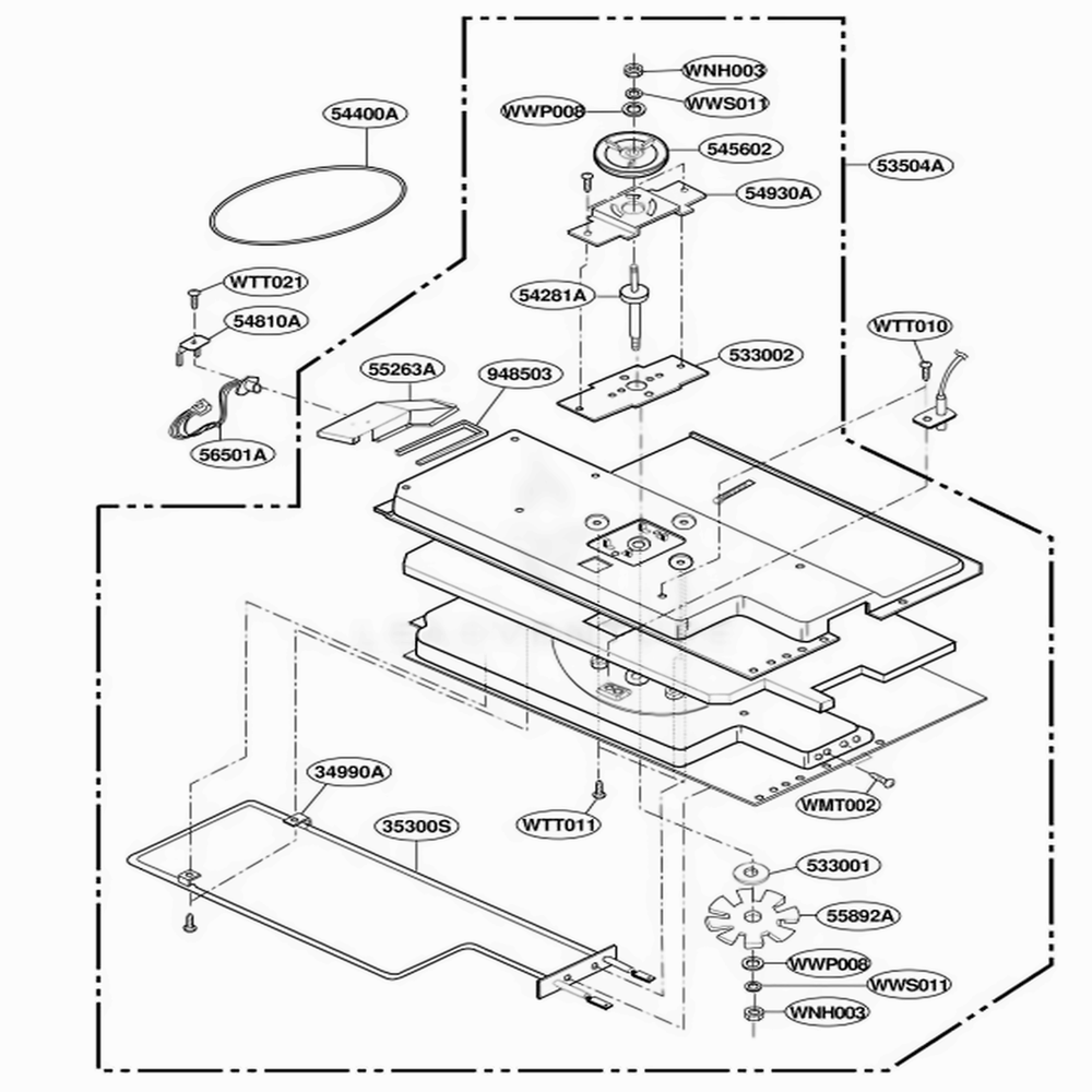 Plate Chamber Assy Parts Diagram and Parts List for KHMC107EBLO BKEKAD LG Range