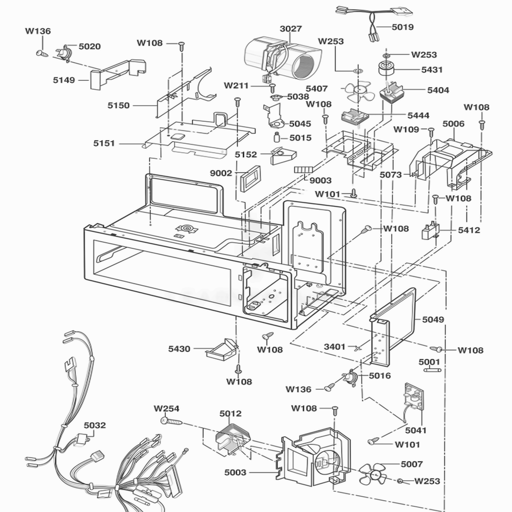 Interior Parts 2 Diagram and Parts List for DOTRC11B ABKEDOM LG Wall Oven