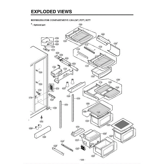 Section 1 Diagram and Parts List for LSC26945TT ATICLGC LG Refrigerator