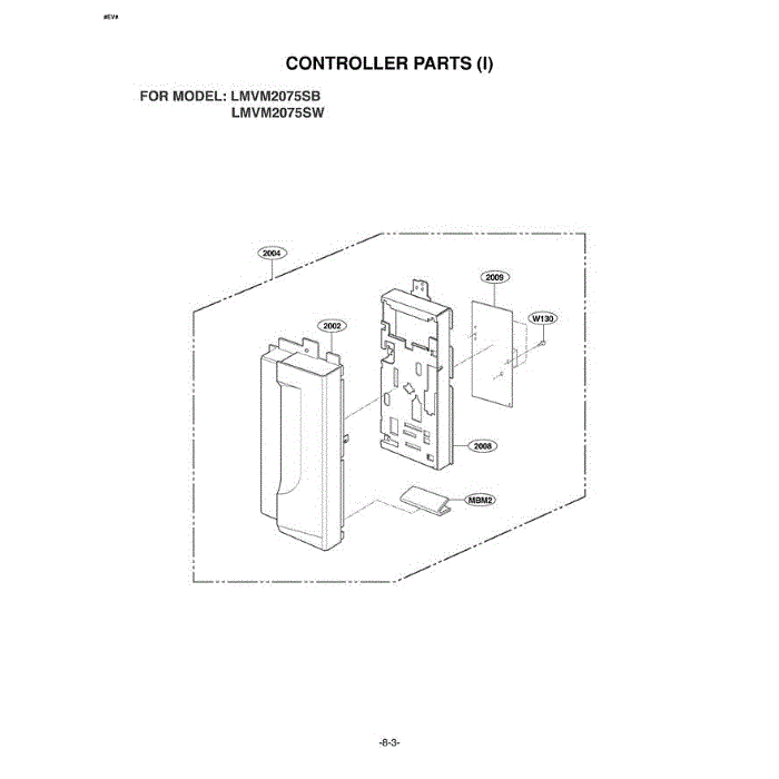 Section 7 Diagram and Parts List for LMVM2075SW AWHELGA LG Microwave Oven Combo