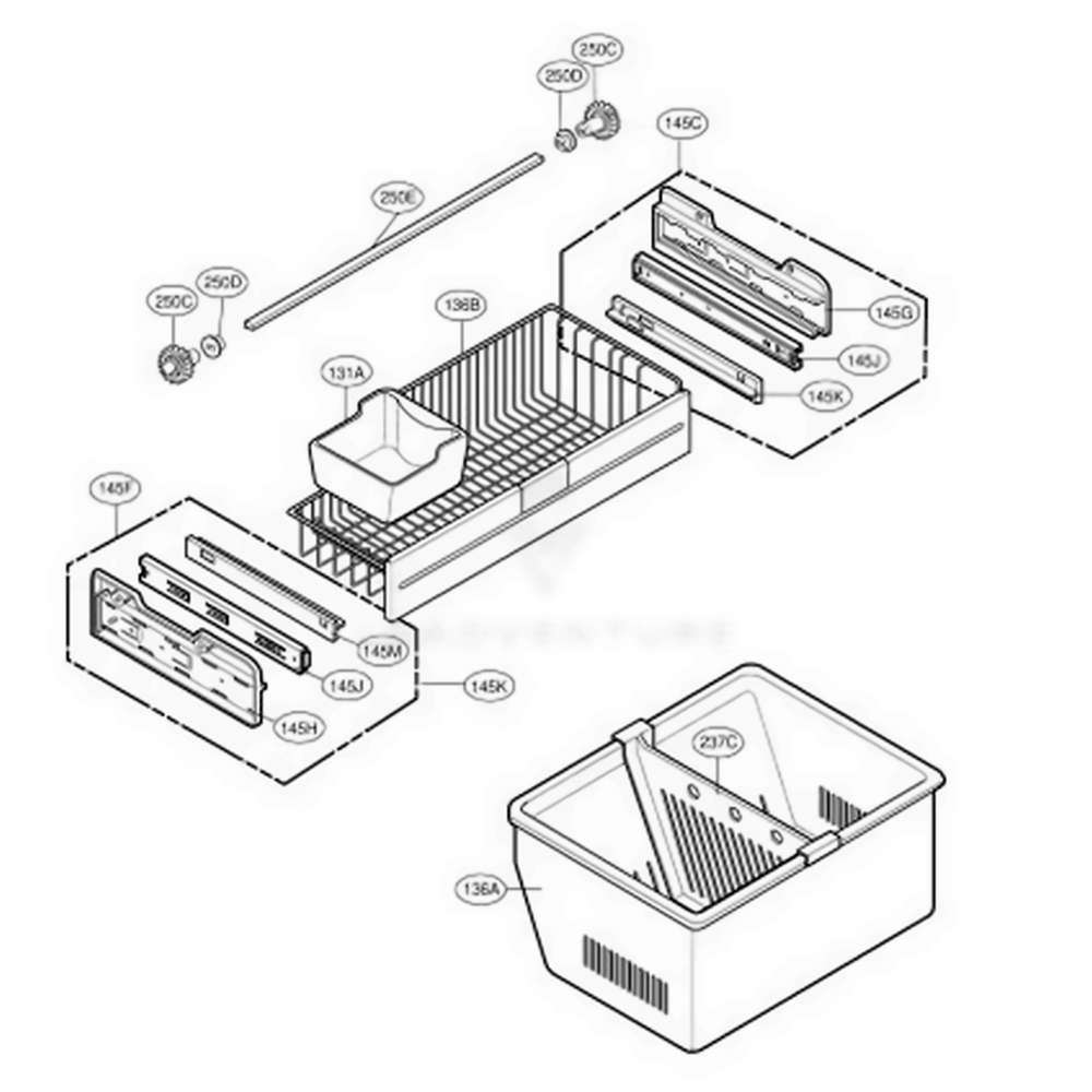 Freezer Parts Diagram and Parts List for 78733 ASTCSER LG Refrigerator