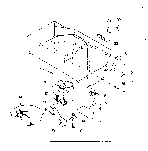 Motor And Damper Assembly Diagram and Parts List for 2335167812  Kenmore Range Hood