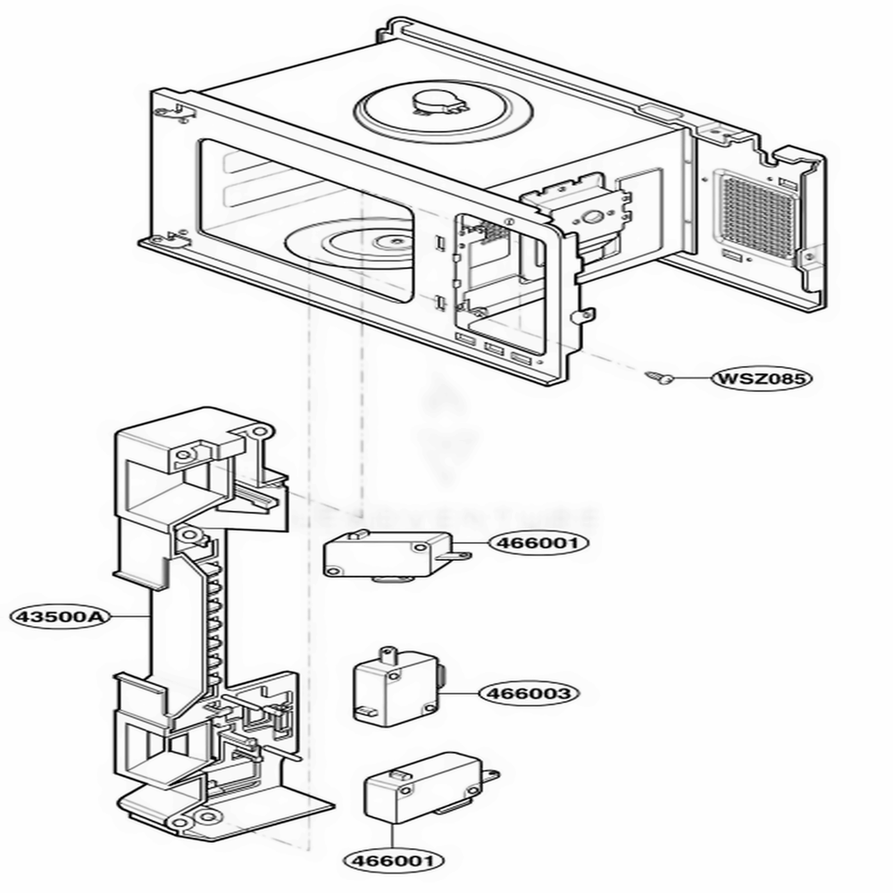 Latch Board Parts Diagram and Parts List for GLMB186CB CBKEGEF LG Range